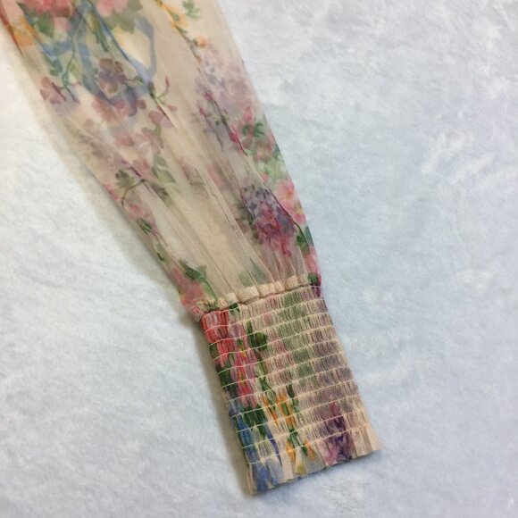 Baltic Born Floral Maxi Dress in Cream and Pink w long sleeves - Picture 10 of 15